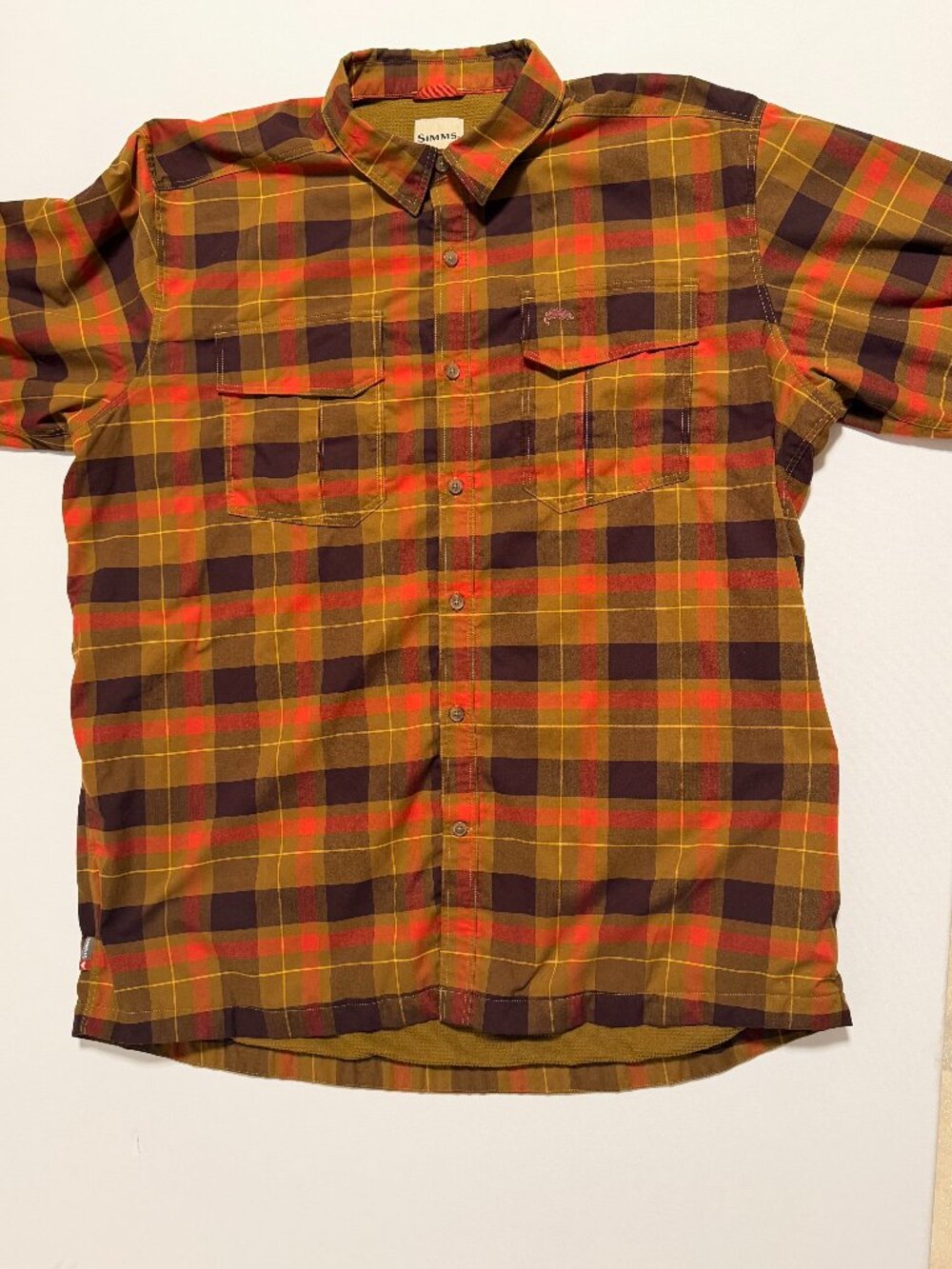 Simms Fishing Heavy Flannel Shirt Thermal Lined Outdoor Shacket Men's size 2XL